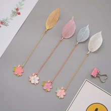 1 шт. каваи оставить кулон вишня, Сакура металлические закладки канцелярский школьный офисный поставка Escolar Papelaria держатели маркеров для книг