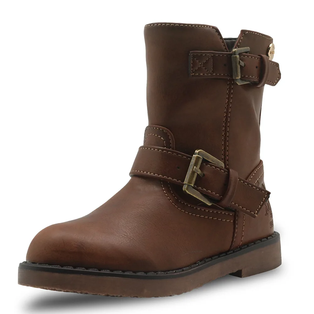 

Children Footwear Mid-calf Girls Martin Boots Winter Girls Boots Rubber Boots with Fur Shoes for Girls in Autumn Short Boots