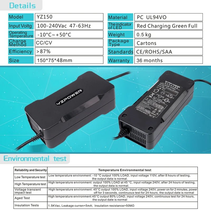 YZPOWER 54,6 V 4A Смарт литиевая батарея зарядное устройство для 48V электрический скутер велосипед ebike инвалидная коляска литий-ионная батарея