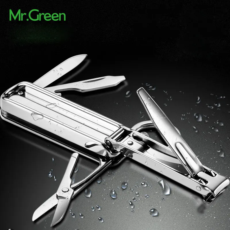  MR.GREEN Multifunctional nail clipper stainless steel belt finger file ring finger scissors belt bo