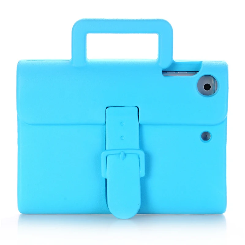 

Briefcase Shape Silicone Tablet PC Cases For Apple iPad mini 1/2/3/4 Anti-scratch Tablet Cases with Foldable Kickstand Function