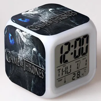 Game of Thrones TV Figure Alarm Clock LED Colorful Flash Touch Light Game Thrones Figma Toys
