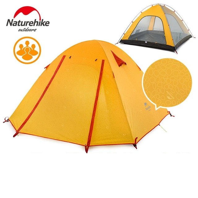 4 Person Orange Naturehike 2-4 человек палатка алюминиевый стержень двухслойная наружная кемпинговая палатка водостойкая ветрозащитная кемпинговая тиснение стиль - Цвет: 4 Person Orange