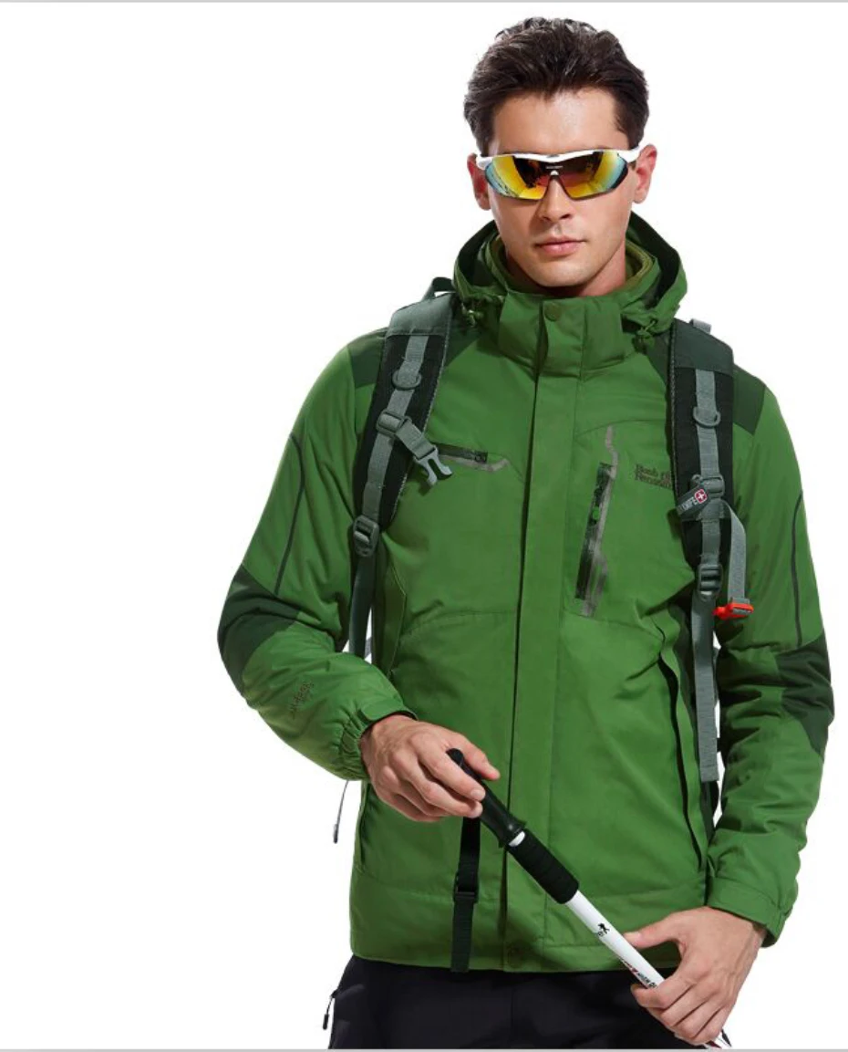 Мужская зимняя флисовая куртка 3 в 1, комплект из 2 предметов, уличная куртка, теплая водонепроницаемая ветрозащитная уличная спортивная походная куртка L1808A
