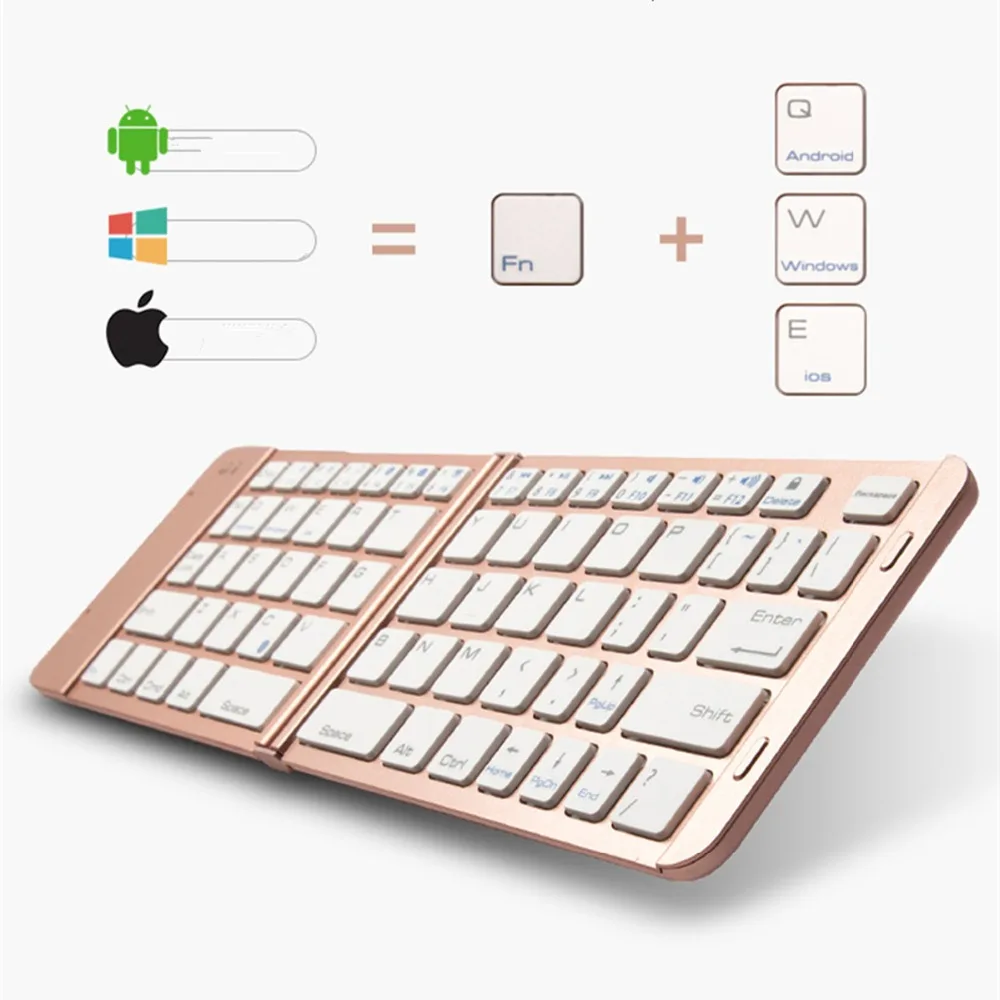 Kemile Складная портативная Универсальная беспроводная Bluetooth 3 0 клавиатура для ipad