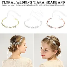 Fairy Headband Headpiece Crystal Pearl Hair Vine Flower Wedding Hair Accessories Tiara Prom Head Chain Jewelry new rose gold wedding hair accessories bridal headpiece hair vine pearl headband for wedding tiara women hair jewelry accessory