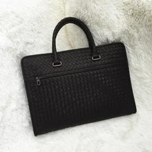 Индивидуальные Вощеная воловья кожа бизнес мужские сумки из натуральной leeather Висячие Сумки Классический Досуг ручной вязки