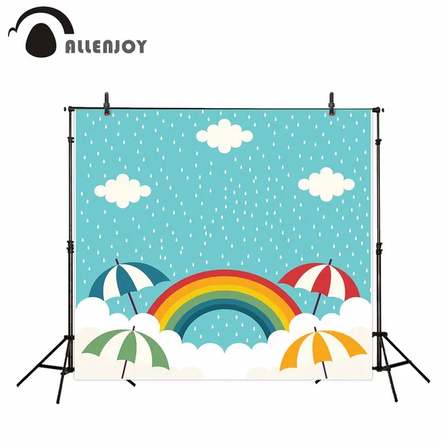 allenjoy children rainbow umbrella clouds small dots photography
