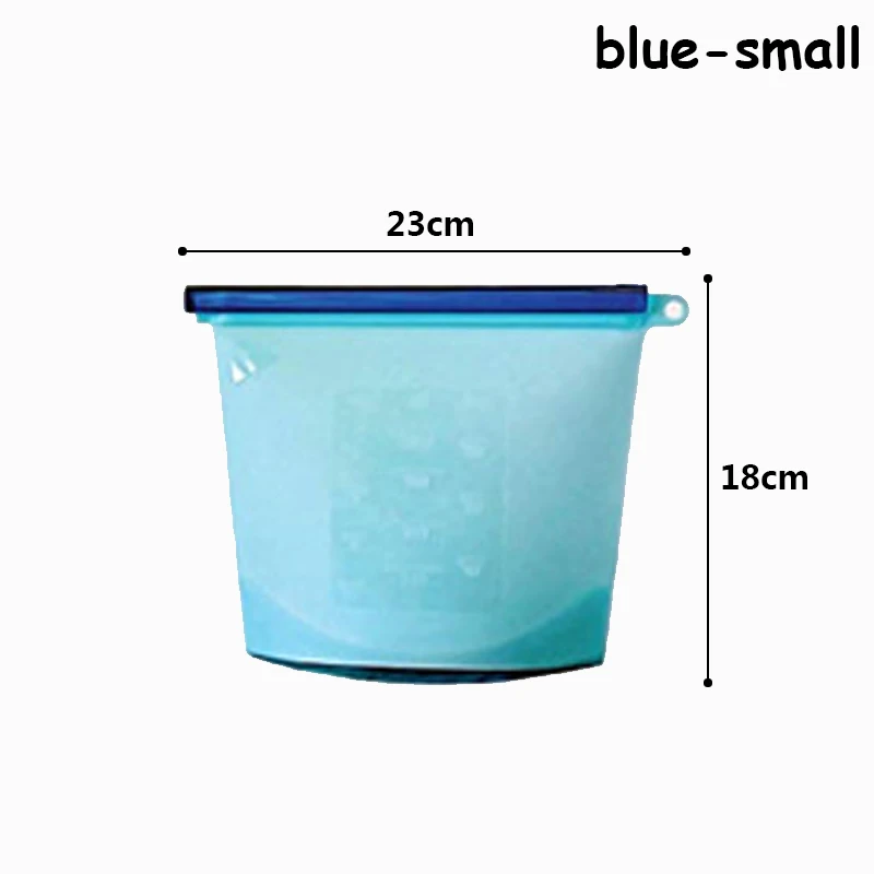 Герметичная сумка-морозильник, сумка для хранения, контейнер для хранения свежего воздуха, карманный холодильник, гибкая упаковка, герметичная, перерабатываемая, стоящая сумка - Цвет: Blue-small