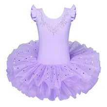BAOHULU/детское балетное платье с короткими рукавами для девочек, танцевальное трико, танцевальное платье-пачка для От 3 до 8 лет
