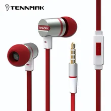 TENNMAK Dulcimer 3.5mm Metal Earphones Earbud  with Microphone & Remote clear sound & strong bass free shipping