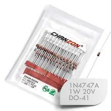 (100 pces) 1n4747a 1n4747 potência zener diodo 1 w 20 v do-41 (DO-204AL) axial 1 watt 20 volts em 1n 4747a in47a