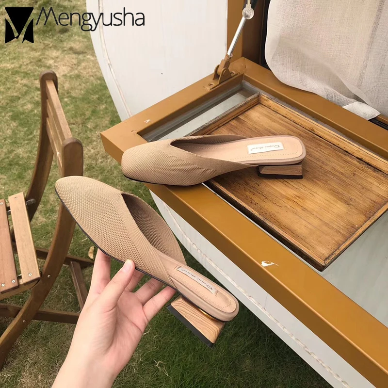 Знаменитый дизайн трикотажные pantuflas femme брендовые шлепанцы без застежки женские