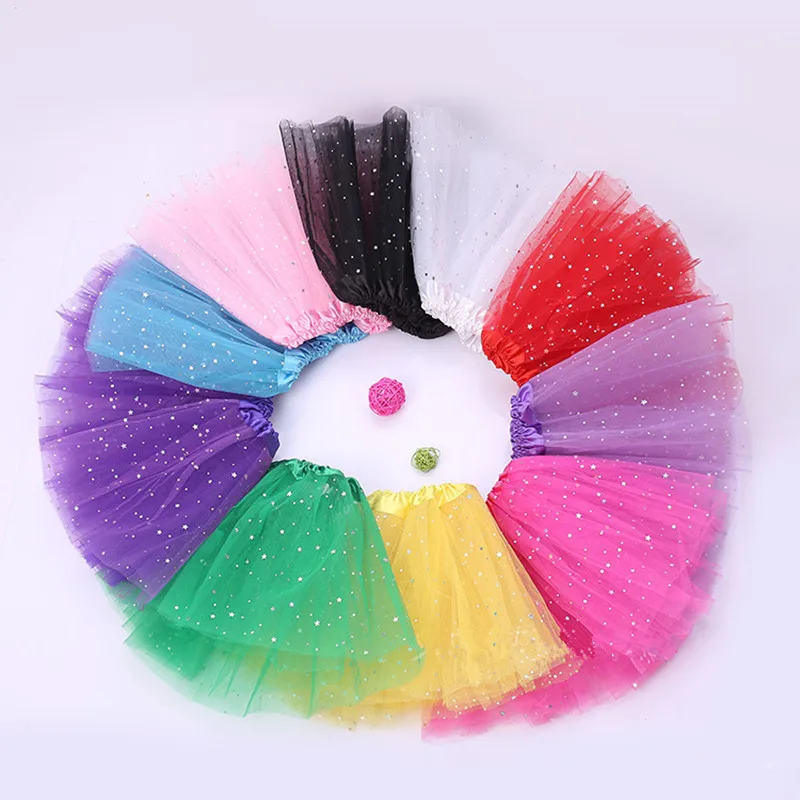 3-8Y Stylish Girls Shaggy Star Sequins Tutu Skirts Performance Dance Pettiskirts Children's Birthday Party Clothings Candy Color 3-8Y Stylish Girls Shaggy Star Sequins Tutu Skirts Performance Dance Pettiskirts Children's Birthday Party Clothings Candy Color