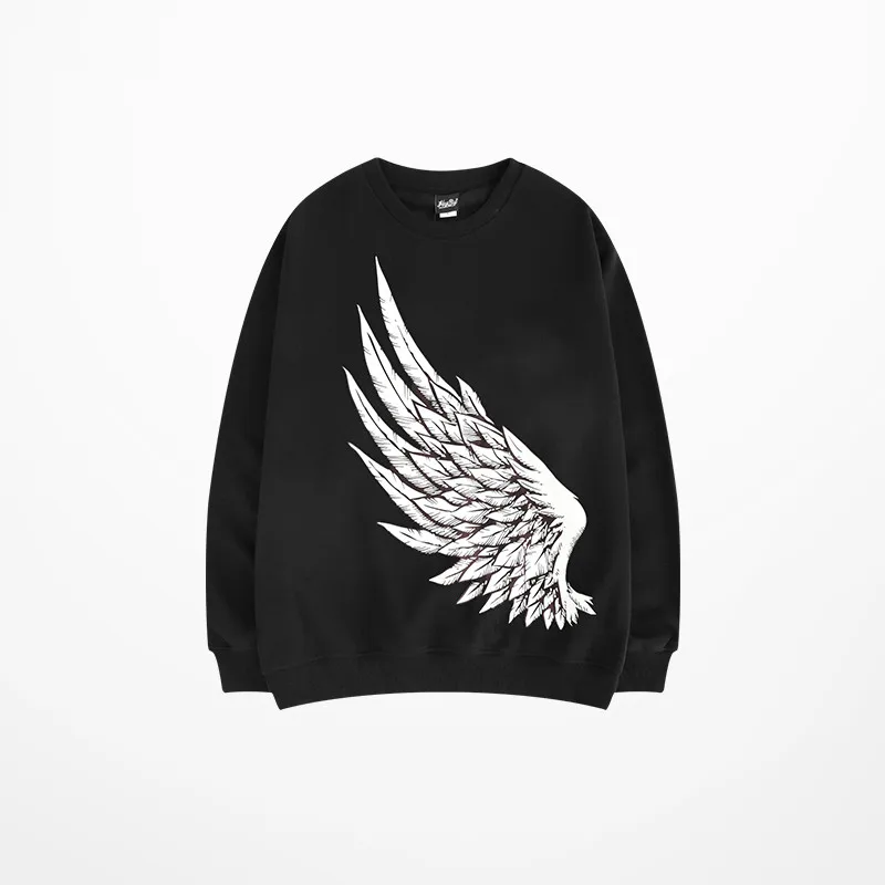 2019 Korean Fashion Hoodie Sweatshirt Men Skateboard Hip Hop Justin Bieber Sweatshirts Plume Wing Print Mens Hoodies Bieber BTS