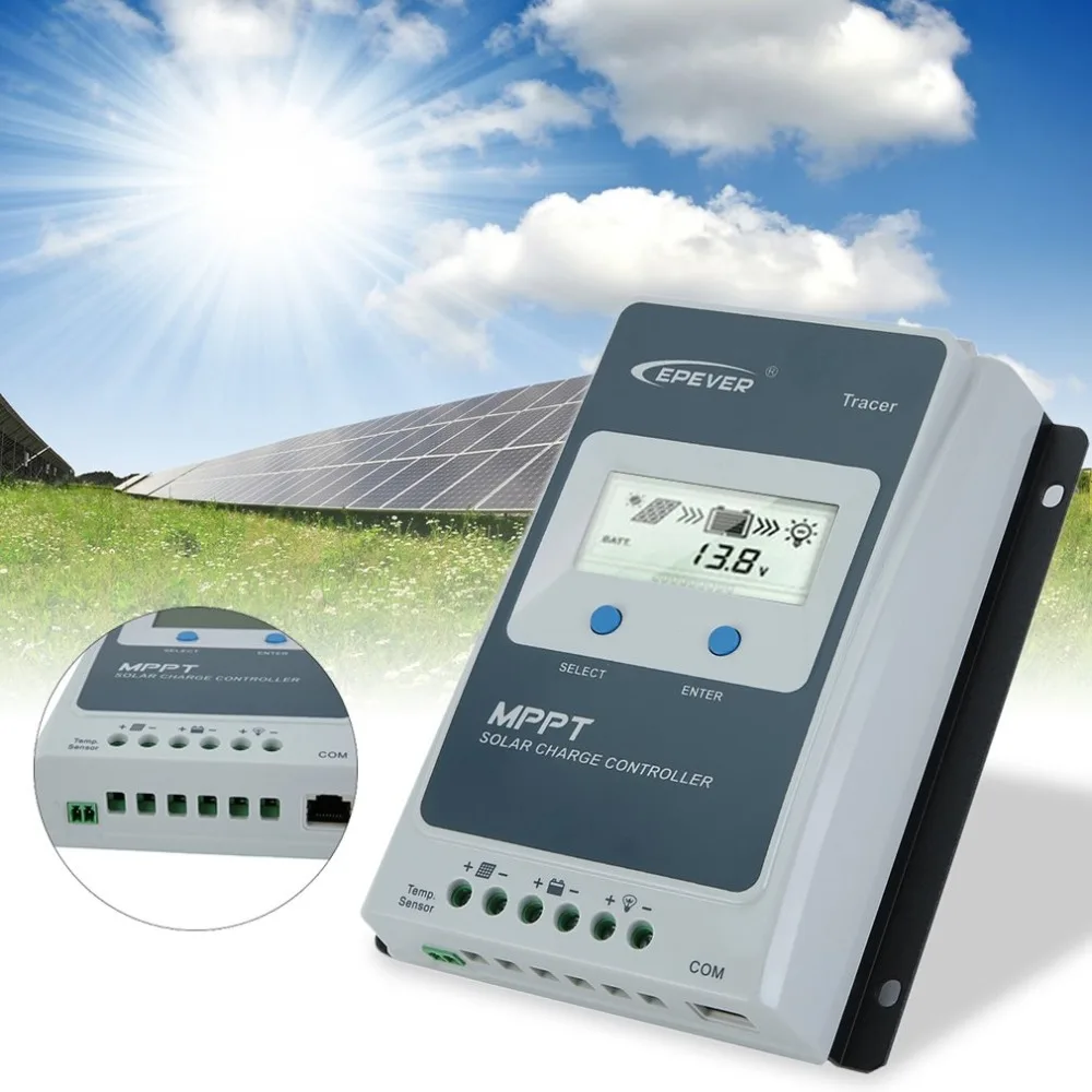 

2210AN MPPT 20A LCD Display 12/24V Auto Solar Panel Solar Controller Tracer Suitable For Solar Battery Charging Solar System