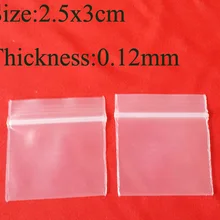 2,5x3 см 1''x1. 2''super маленький красный пакет закрывающийся повторно закрываемый пластиковый поли прозрачный пакет пользовательские мини 0,12 мм толщиной Пластик сумка 1000 шт./лот