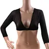 Black White Stylish Women Mesh Top Front Button Long Sleeve T-shirt Bottoming Sleeve One Pcs Sleeves Arm Cover Shoulder Dropship ► Photo 3/6