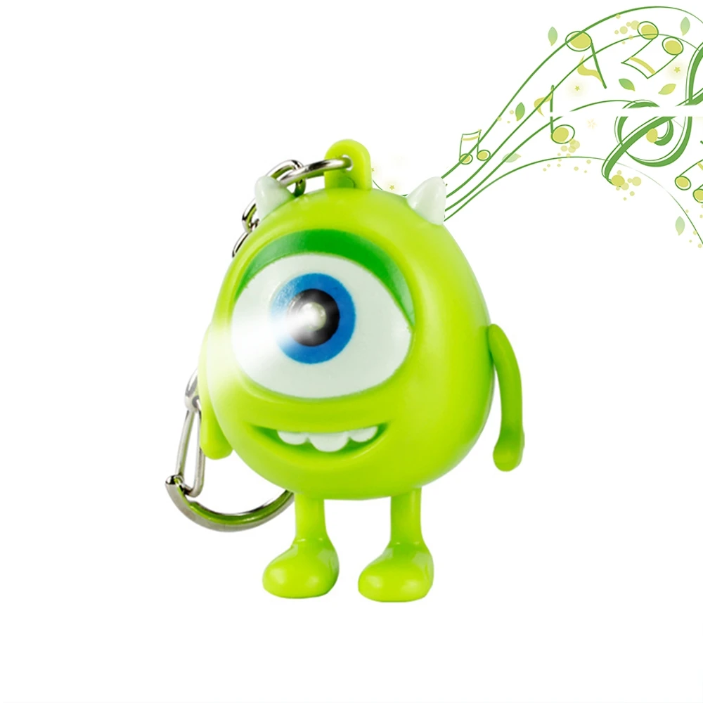 

Big Eyes Aberdeen LED luminous Key Ring D Buckle Noise-making Cartoon Keychain With LED Light Children Gift New Pendants Fashion