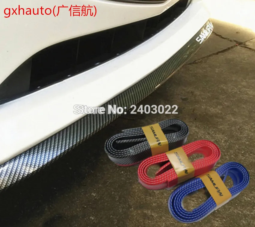 

Black/blue/ red Carbon Fiber Soft Bumper Strip Car 65mm Width 2.5M Length Exterior Front Bumper Lip Kit for Toyota Auris