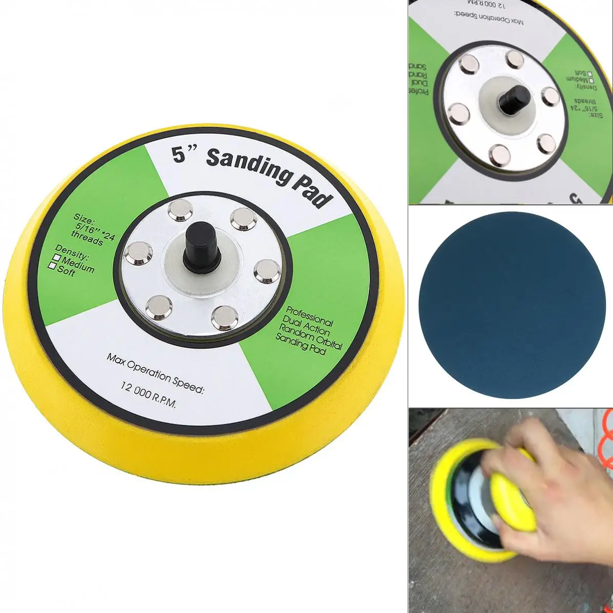 New 5 Inch Professional 12000RPM Dual Action Random Orbital Sanding Pad