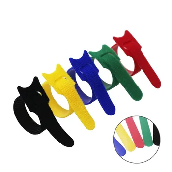 

20pcs/lot Magic sticker nylon buckle cable ties reusable Self-adhesive headphone cable line bundle nylon cable ties