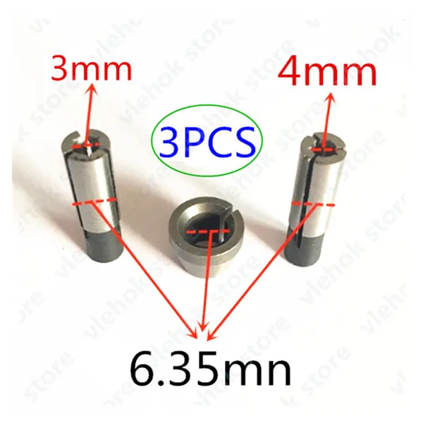Гайка цанги Конус 6 мм 6,35 мм заменить для Makita 3701 3708FC 3708F 3707FC 3706 3707F 3705 3703 3700B 3700D 3620 3709 электрические инструменты - Цвет: 3PCS
