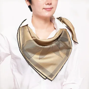 

100%silk square scarf 2017 new style fashion scarf 100%hand side Couple models Khaki scarf size:88x88 thickness:14mm