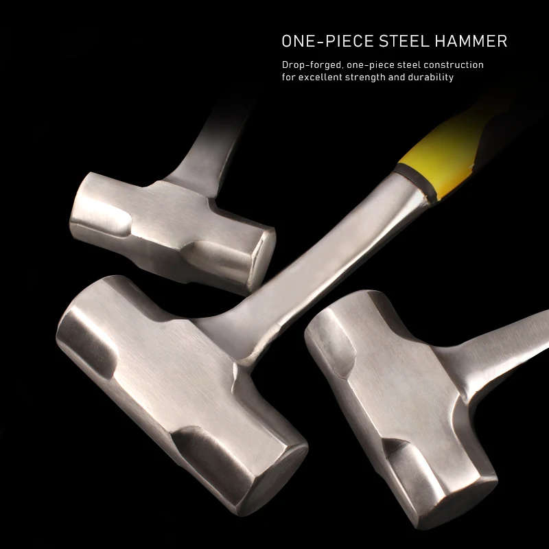 2LB-4LB Sledge Hammer Heavy Duty One-piece Forged Steel Brick Drilling Crack Hammers Building Construction Engineer Hammer sledge hammer one piece hammer