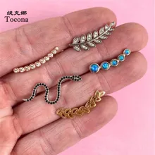 Tocona 5 шт./компл. серьги-гвоздики новая модель купального костюма «Seeling лист полый круглый змея Форма дизайн ювелирных изделий для Для женщин женские подарок 7066