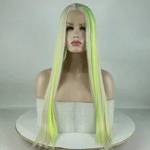 Marquesha модный светлый блонд ярко-желтый синтетический парик для женщин вечерние парики