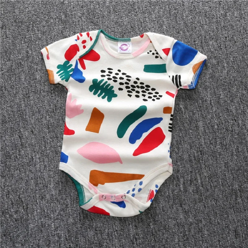 

Bobo Choses Body Matisse/watermelon Romper Baby Boys Girls Printed Summer Triangle Romper Short Sleeved One-Piece Jumpsuit