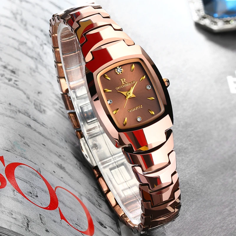 Relogio Feminino вольфрамовые часы для женщин цвета розового золота водонепроницаемые кварцевые роскошные женские часы костюм для маленьких наручных часов