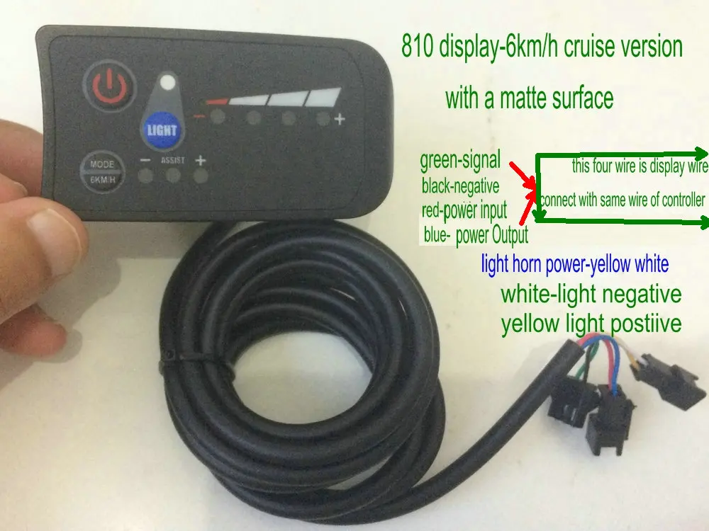 Discount 24v36v48v250w350w controller&led display control panel with 6KM/H cruise &light control switch button electric bike scooter part 6