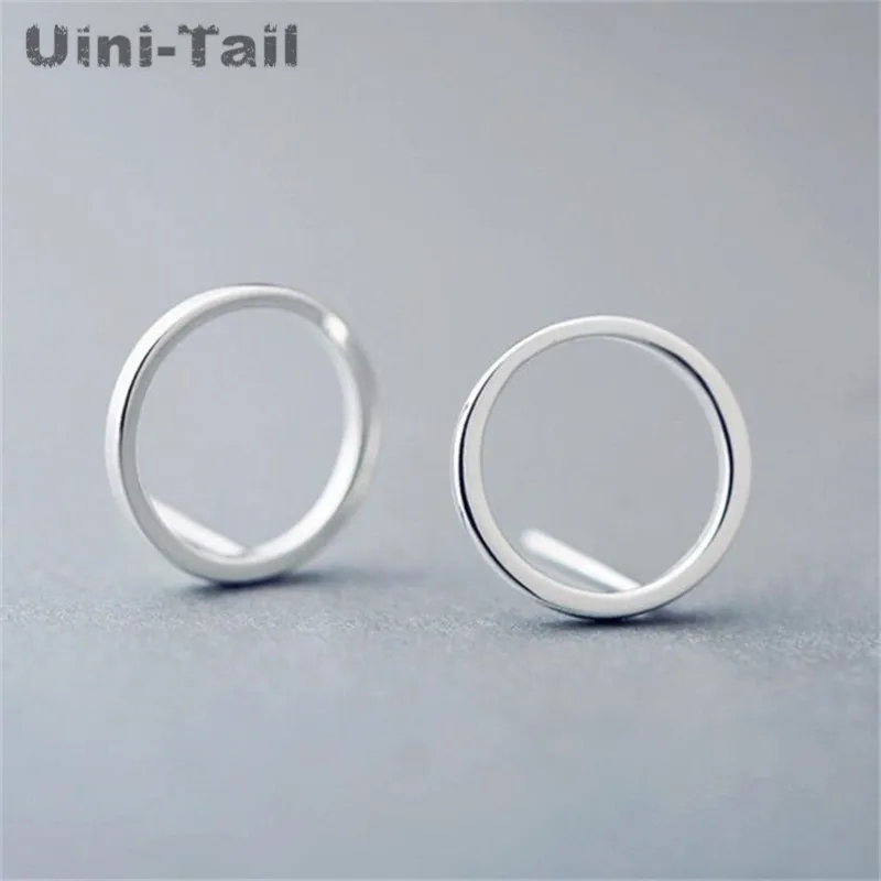

Uini-Tail 925 sterling silver round circle earrings fashion temperament minimalist silver jewelry high quality hypoallergenic