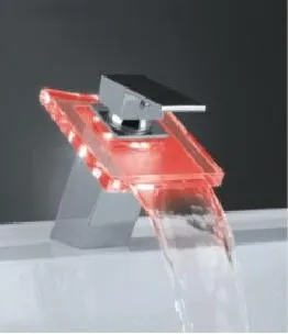 

12PCS led waterfall basin bathroom faucet light with led lights change color according to water temperature