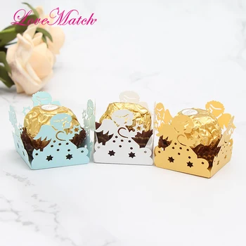 

50pcs Angel Laser Cut Candy Bar Wedding Decorations Birthday Party Decorations kids Chocolate Bar Baby Shower Party Supplies