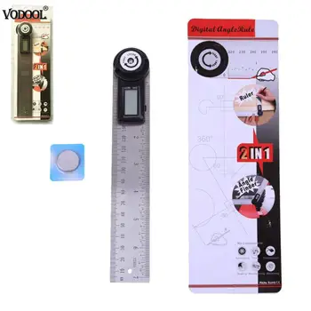 

VODOOL 2 in 1 200mm/300mm Digital Stainless Steel Ruler Protractor Level Measuring Machine Electronic Straight Precision Rulers