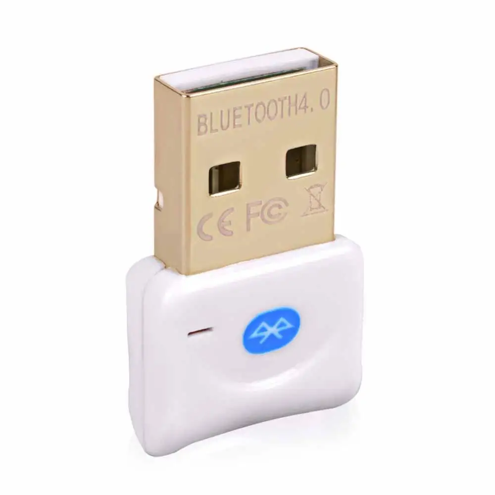 Беспроводной bluetooth-адаптер CSR V4.0 с двумя режимами Mini USB Bluetooth Dongle USB 2,0 Bluetooth компьютерный приемник черный/белый - Цвет: Белый