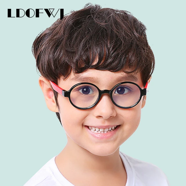 Cheap LDOFWJ Blue Ray Computer Boys Gl Glasses Kids Screen Radiation Eyewear Gaming Blue Light Goggle UV Blocking Eye Spectacle