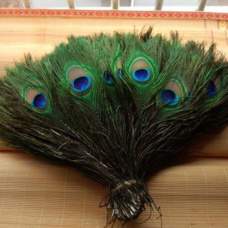 

Free Shipping 50pcs/Pack Beautiful Natural Peacock Tail Feathers About 8-12inch For DIY Decoration