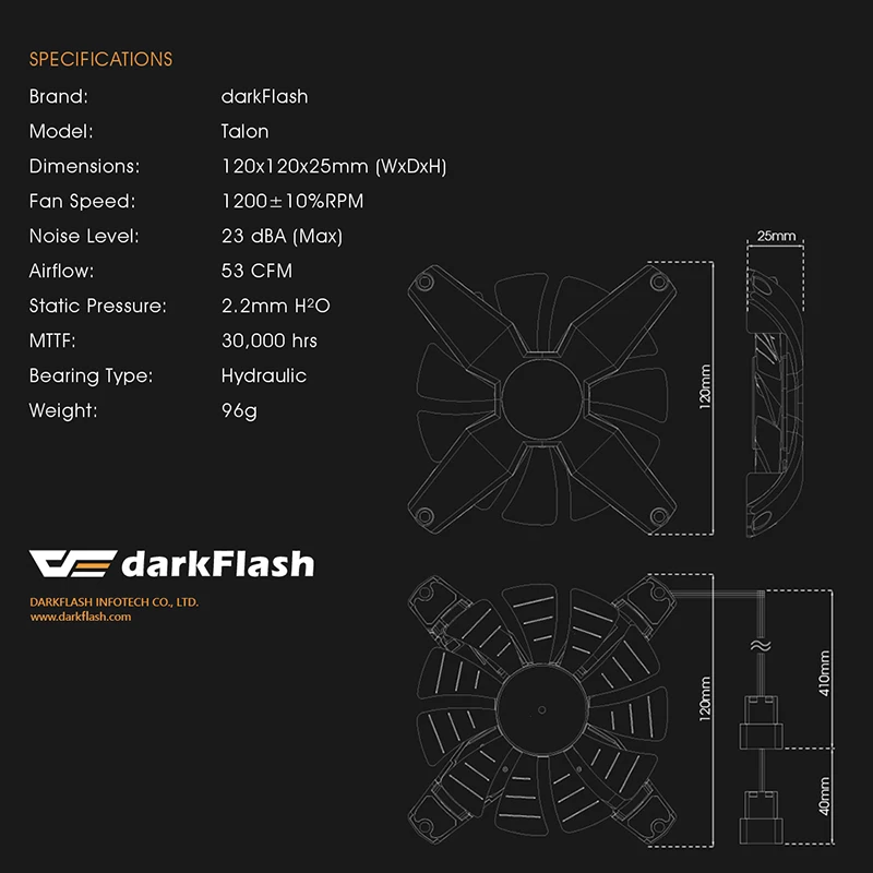 Чехол darkFlash RGB для ПК настольный вентилятор сверхтихий безрамный кулер с высоким