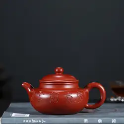 Знаменитый чайник ручной сделать надпись НЕОБРАБОТАННАЯ руда ярко-красный халат поддельные что-то чайник в антикварном стиле кунгфу