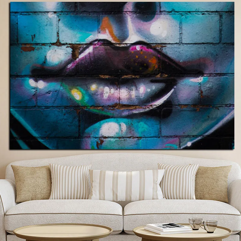 YWDECOR HD Print Graffiti Art Womans Red Sexy Lips Painting on Canvas Art Modern Abstract Wall Picture for Living Room Cuadros (2)