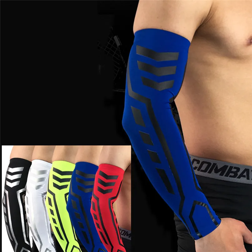 New Men Sport Arm Warmers Skin Arm Sleeve Cooling Cover Sun protective Stretch Basketball cycling Armband Warmers #3d28 (6)