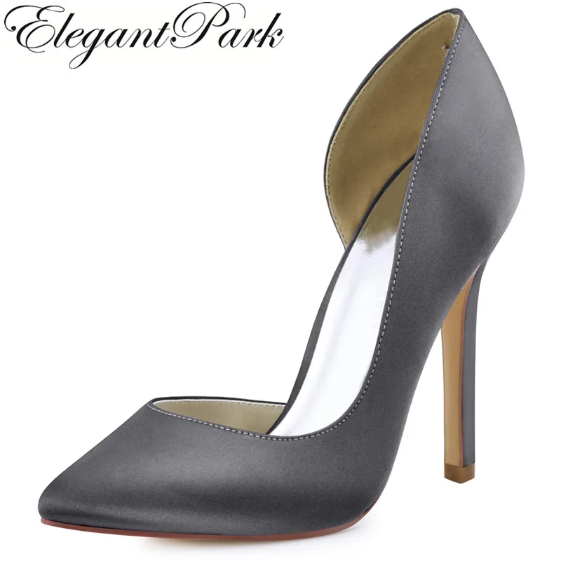 metallic gray heels