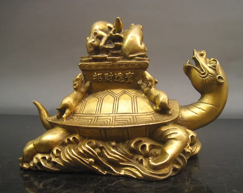 

wholesale bronze factory Pure copper dragon turtle lucky mouse macrobian