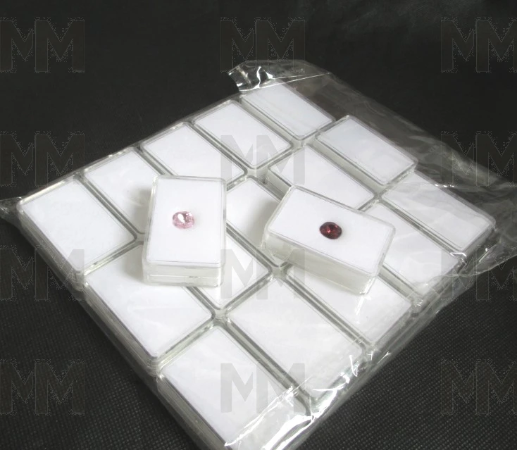 18 шт./лот, 5,7 см x 3,7 см, алмазная коробка, пластиковый Алмазный чехол для хранения камней, коробка, драгоценный камень, упаковка, черный и белый цвета