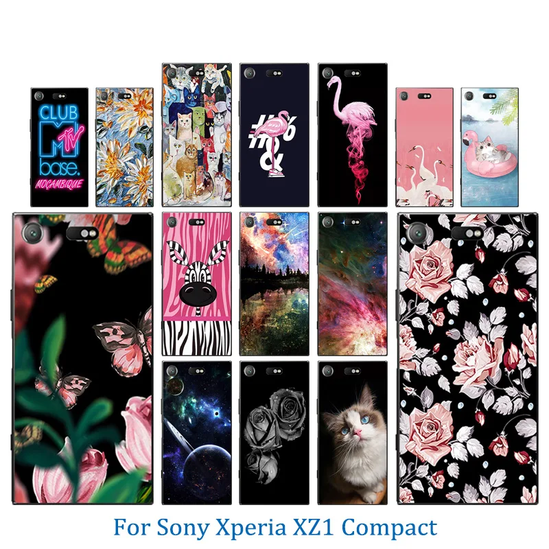 Для Sony Xperia XZ1 компактные Чехлы для телефона силиконовый рисунок лошади Compact Funda