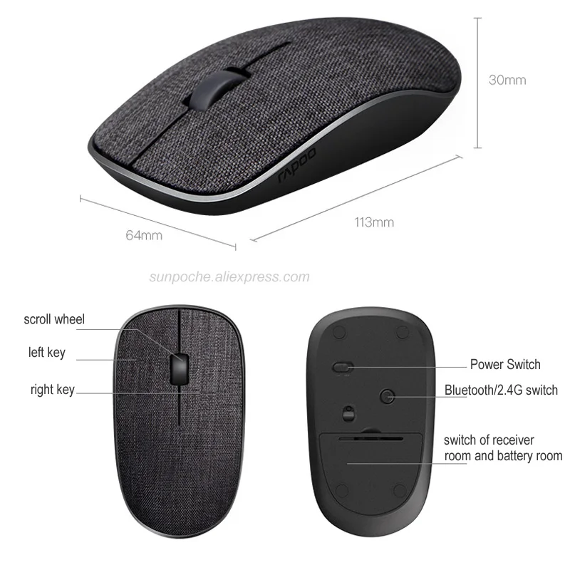 pink mouse gaming Rapoo PLUS Multi-mode Wireless Mouse, Bluetooth 3.0/4.0 RT 2.4G Easy-Switch Connects to Laptop Tablet Smart-Phone, Silent Mice wired gaming mouse